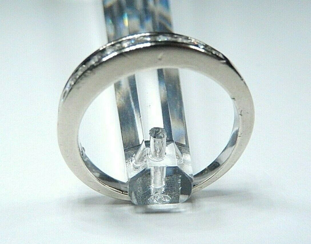 14k White Gold .33ct Natural VS Diamond 3.5mm Wide Band Ring Size 7.25