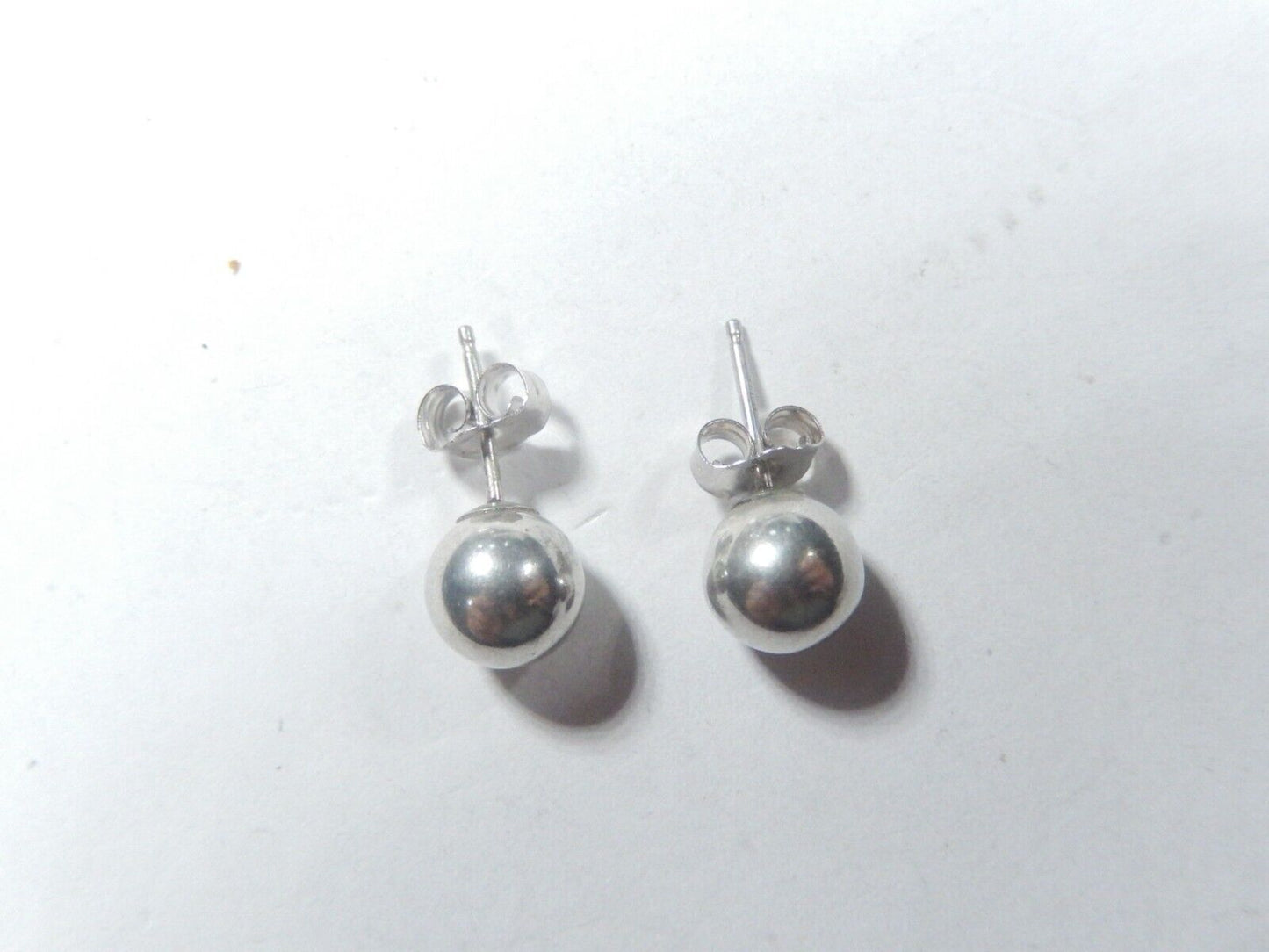 Sterling Silver Round Ball Stud Earrings 7mm Polished Bead 925