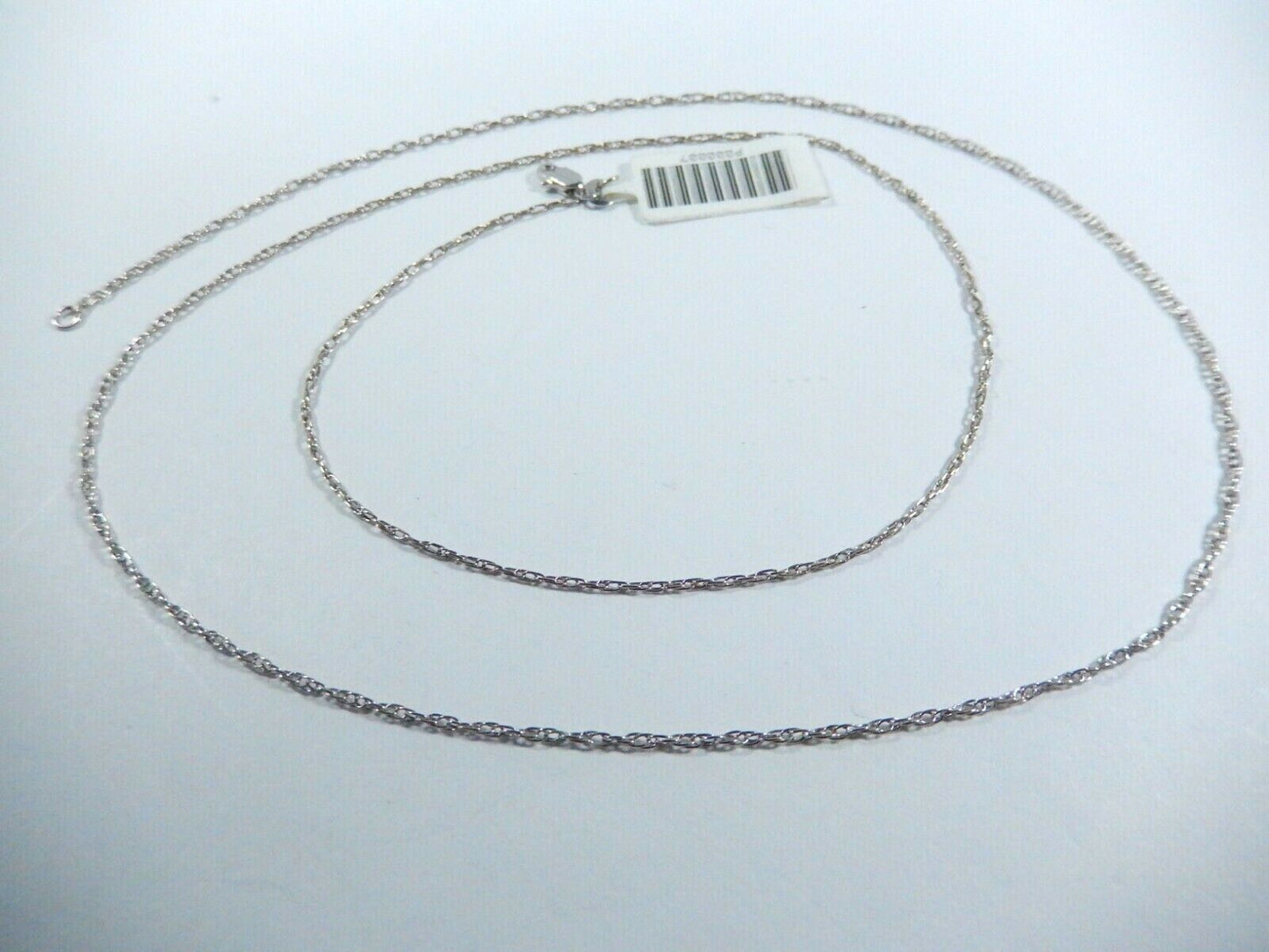 23" 14K White Gold 1.25mm Polished Light Rope Chain