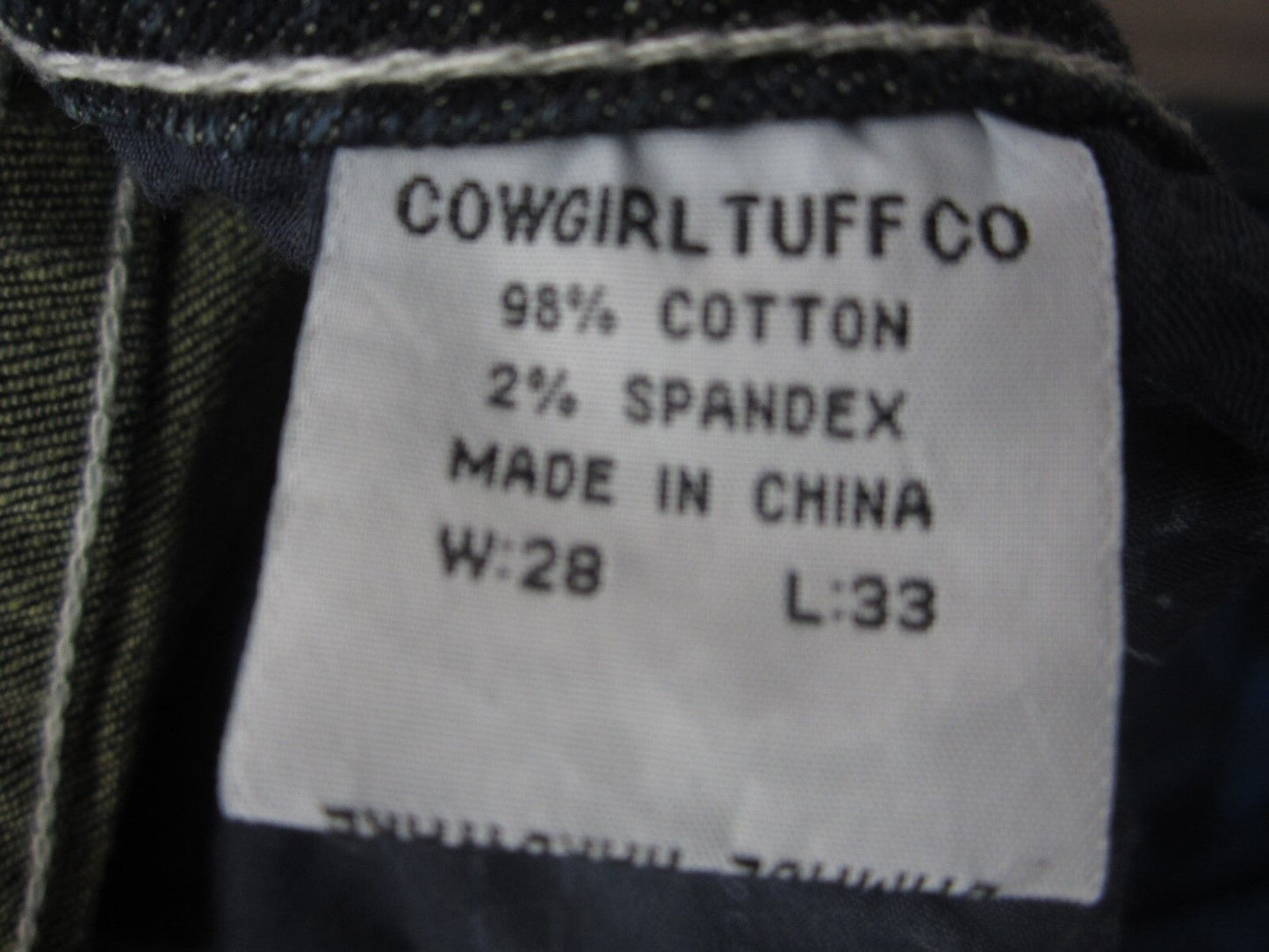 NWOT Cowgirl Tuff Jazzy Women’s Dark Wash Denim Embellished Rodeo Jeans Sz 28x33