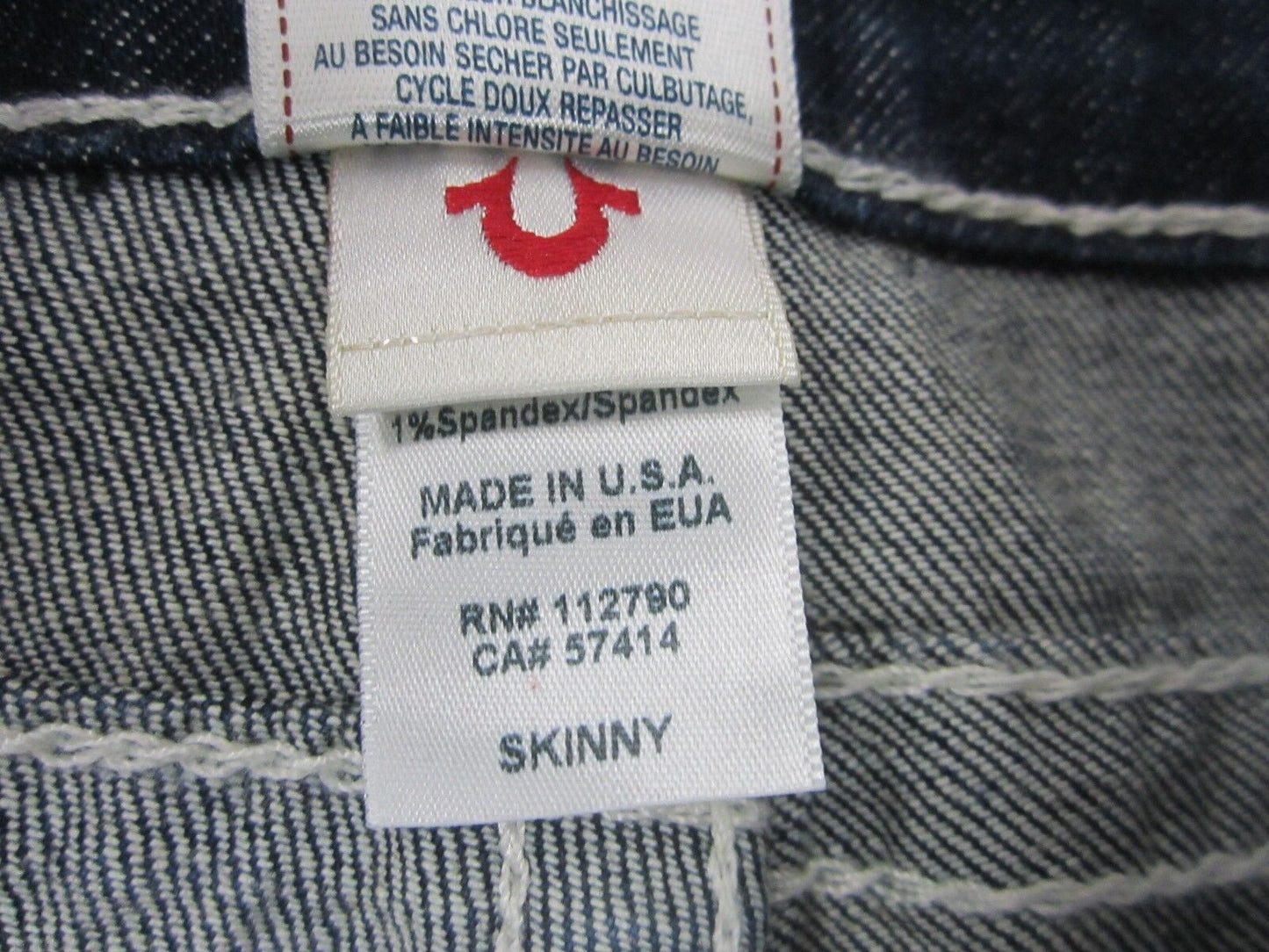AUTHENTIC NWTTrue Religion Womens Jeans Skinny WFLP Size 25 x 32Inseam Low Rise