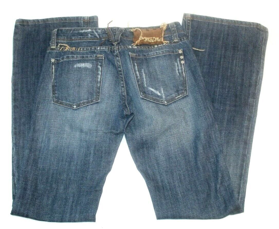 Miss Me JP4344  Distressed Flared Jackson Med Wash Denim Jeans Sz 27 (28 x 33)