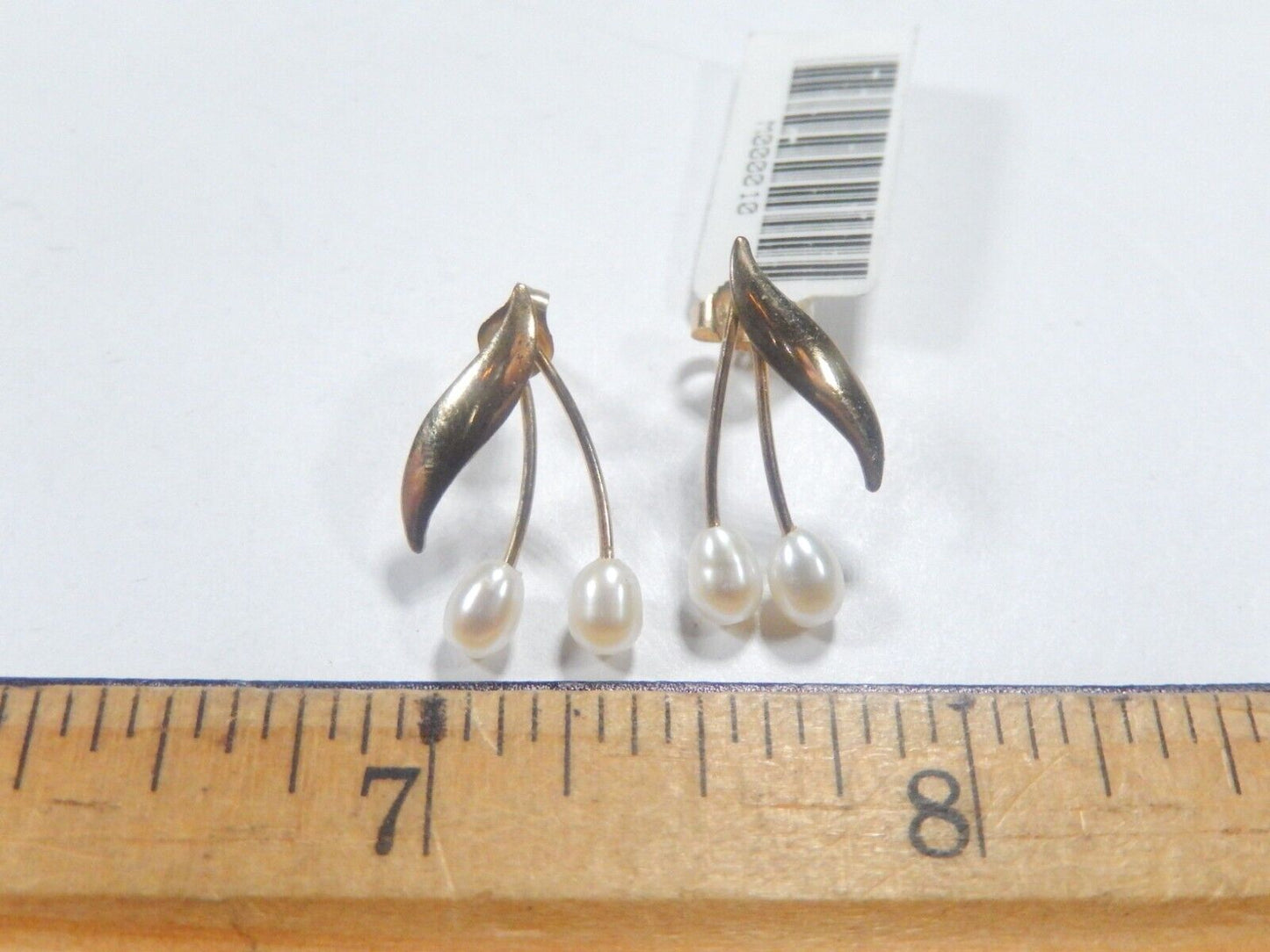 14k Yellow Gold Pearl Drop Earrings