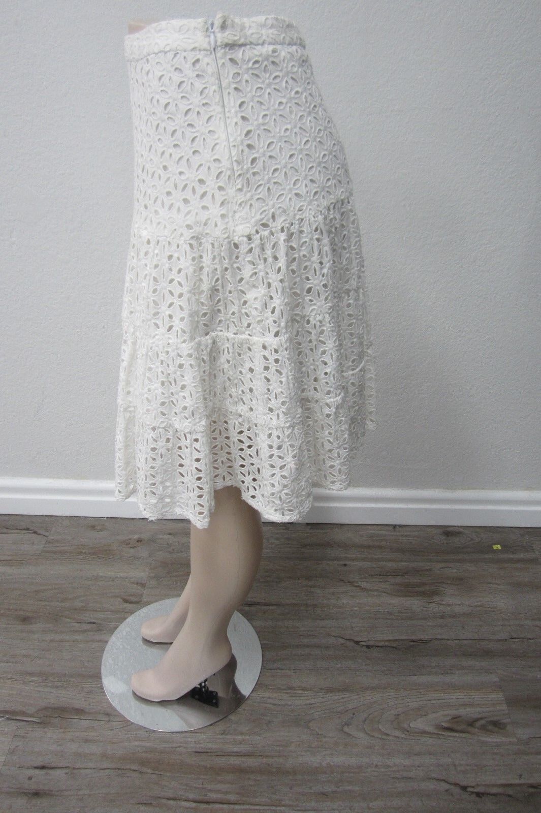 *NICE*   INC International Concepts Maxi Skirt, White Knit & Lace Size 4