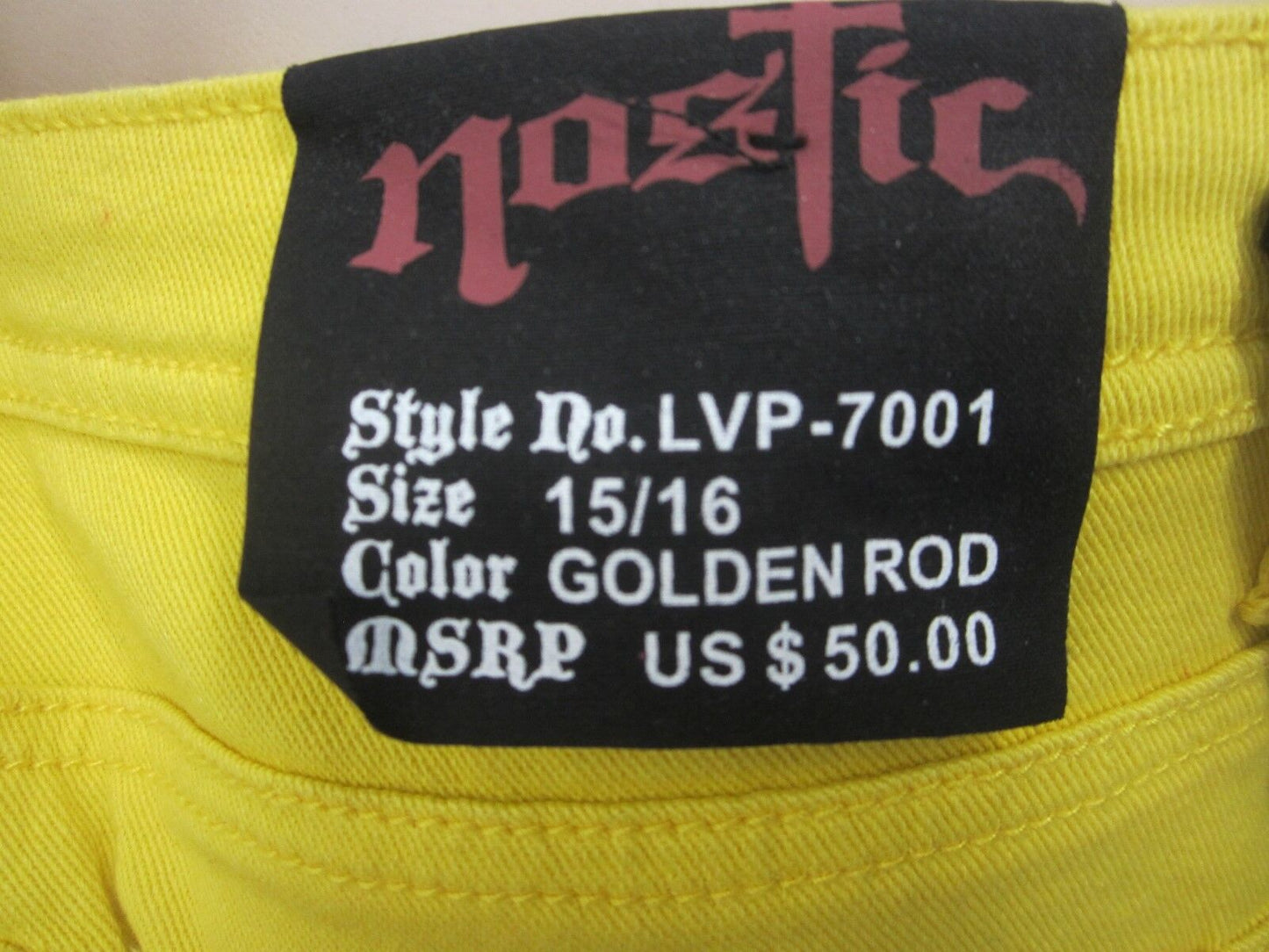 NWT NOSTIC WOMEN'S YELLOW GOLDEN ROD MIDRISE SKINN JEANS  Size 15/16  x  31L