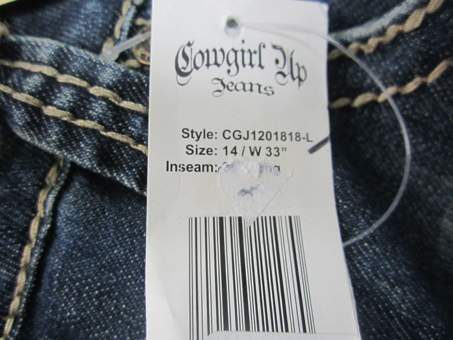 NWT COWGIRL UP Empress Jean BOOT CUT JEANS~SZ 14 x 33