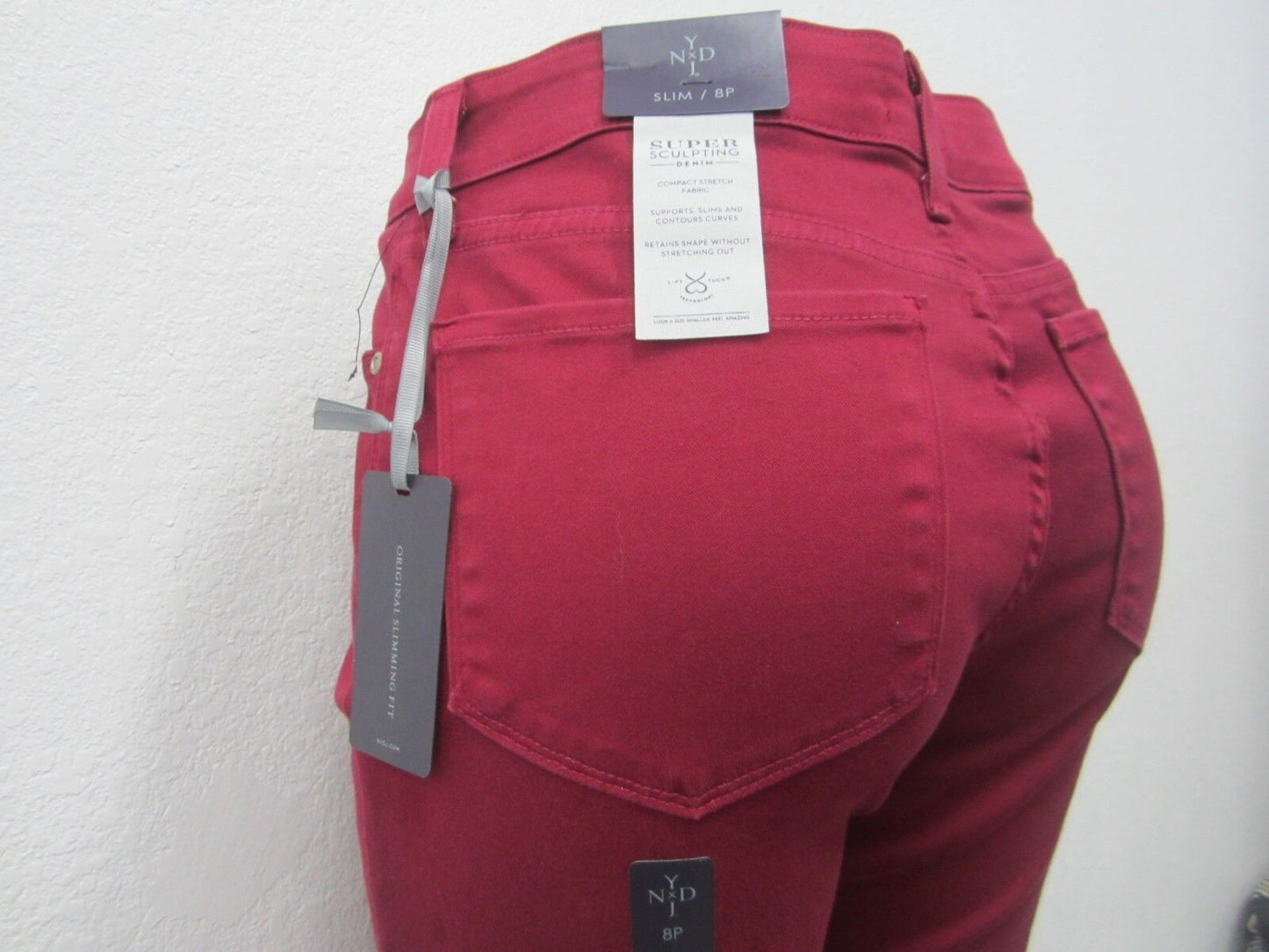 NWT NYDJ Not Your Daughters Jeans Samantha Slim Maroon ponte stretch LEGGINGS 8P