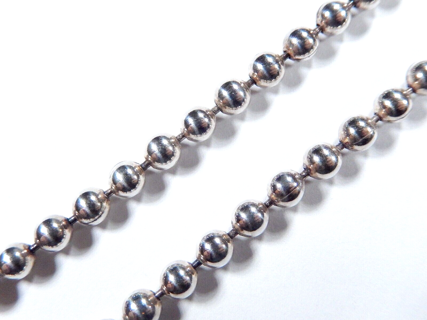 Sterling Silver 4.75mm Ball Bead Chain Necklace "GENUINE 925" 18" - 27.2gms