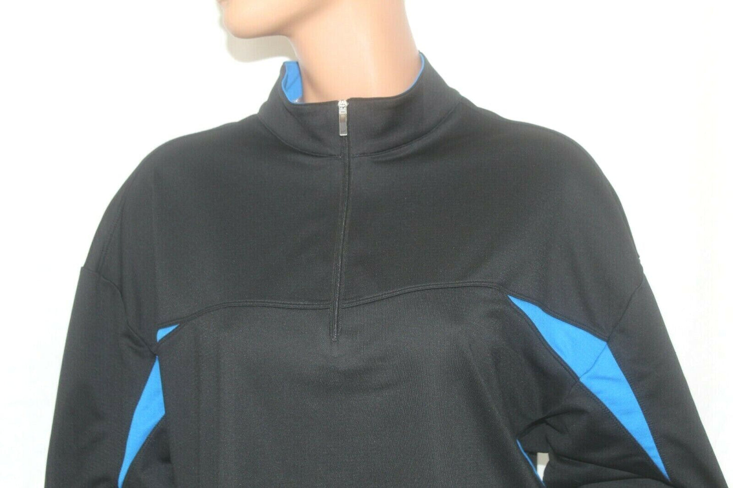 *MINT* NIKE GOLF DRI FIT PULLOVER JACKET 1/4 ZIP BLACK / BLUE SIZE XL