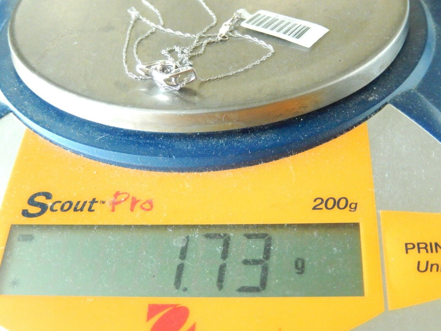*VINTAGE* 10k White Gold Womens Diamond Cluster Fashion Pendant w/18" Chain