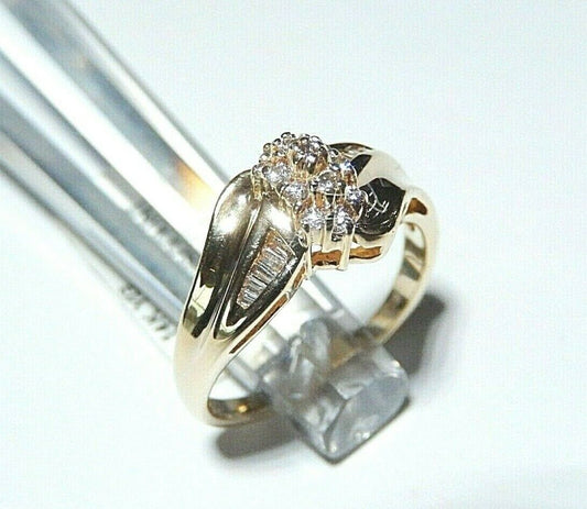 *NWT*  14K Yellow Gold 1/4CT Natural VS Diamond Engagement Wedding  Ring Sz 7.5