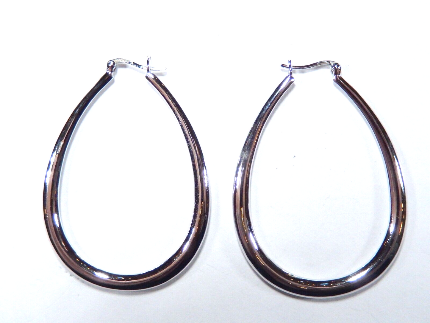 *SUPER LARGE*  60mm x 45mm Sterling Silver .925 Oval Shape Hoop Earrings