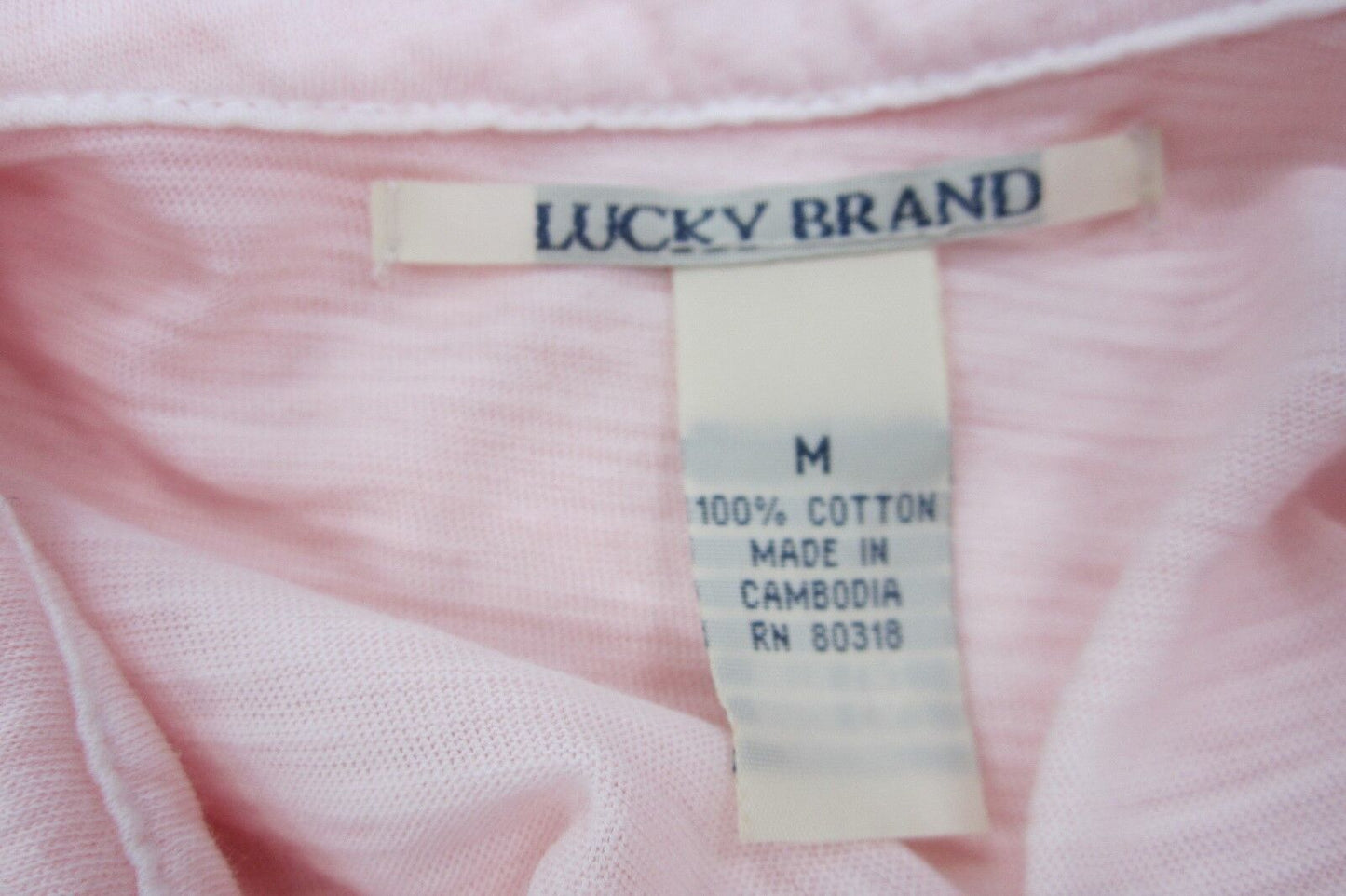 *MINT*  Lucky Brand Womens  Pink Button-Down Top Blouse Size Medium