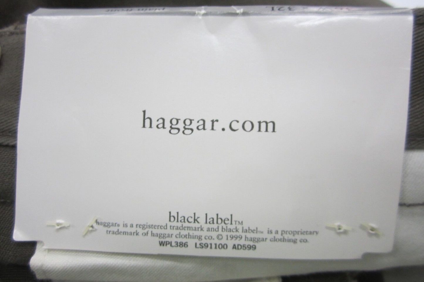 NWT HAGGAR Black Label Khaki Pants Bark BL2K Plain Wrinkle Free 36 x32