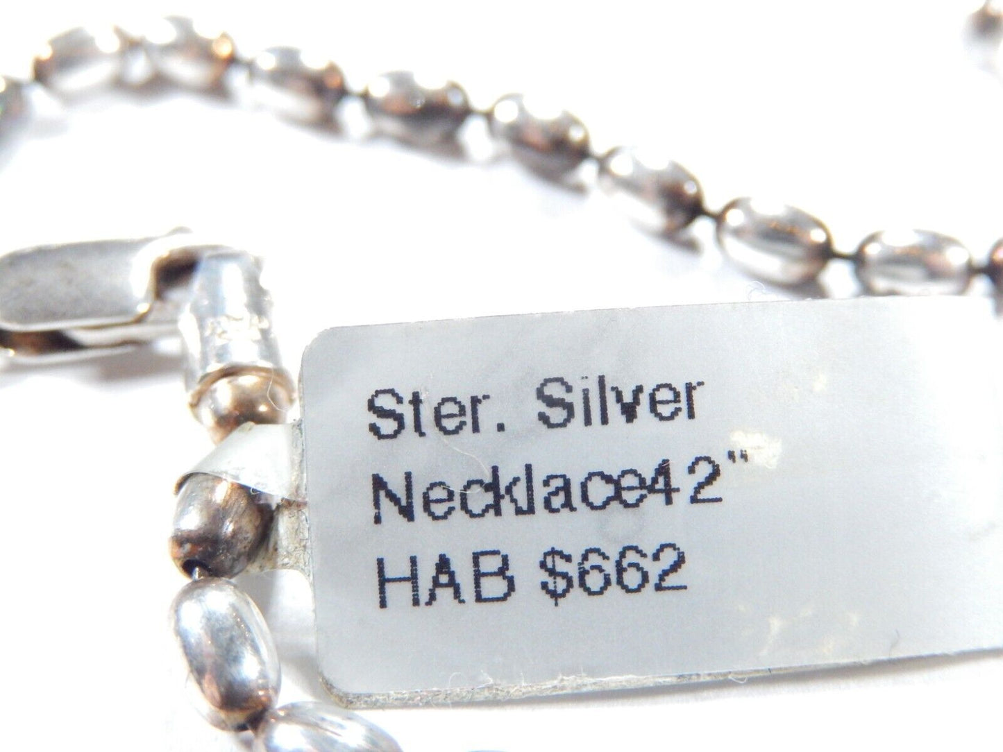 3MM Wide Solid 925 Sterling Silver Italian Oval Rice Bead DOG TAG Chain 42"-26gm