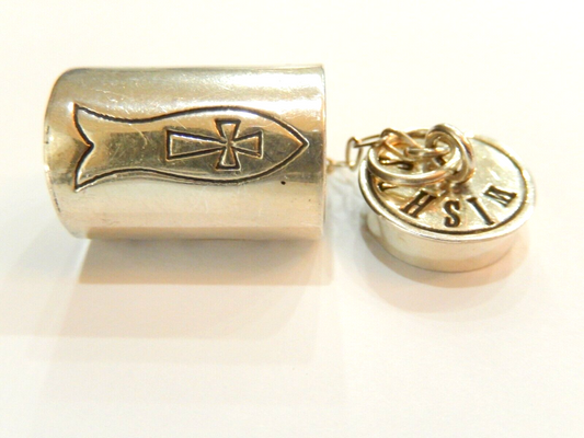 *VINTAGE* Cheb Mexico 925 Sterling Silver Wishes Charm / Pendant Box