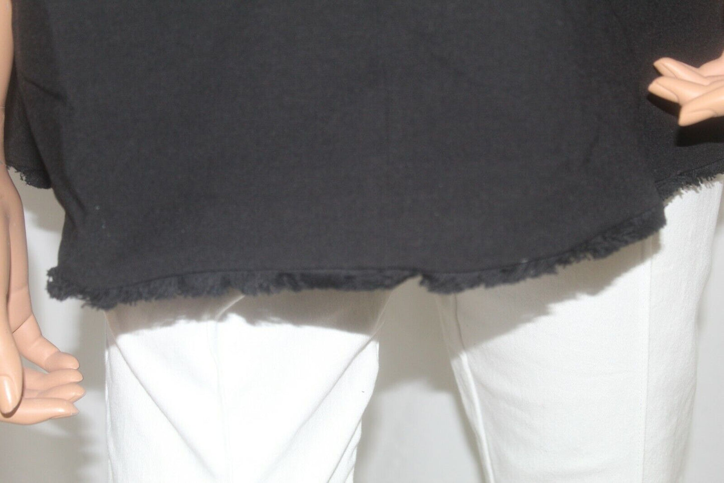 *NWT* Victoria Beckham  2X  Black Sleeveless Fringe Top Zip At The Back