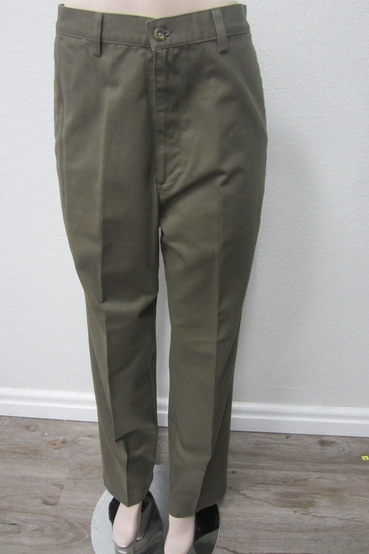 NWT HAGGAR Black Label Khaki Pants Bark BL2K Plain Wrinkle Free 36 x32