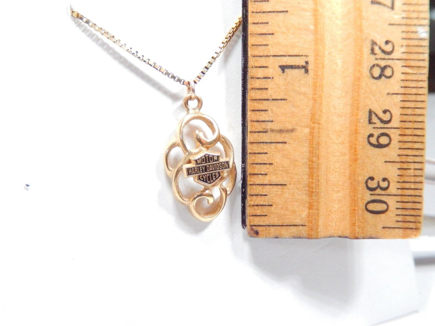 10kt Yellow Gold Harley-Davidson Motorcycles Freeform  Pendant w/18"chain