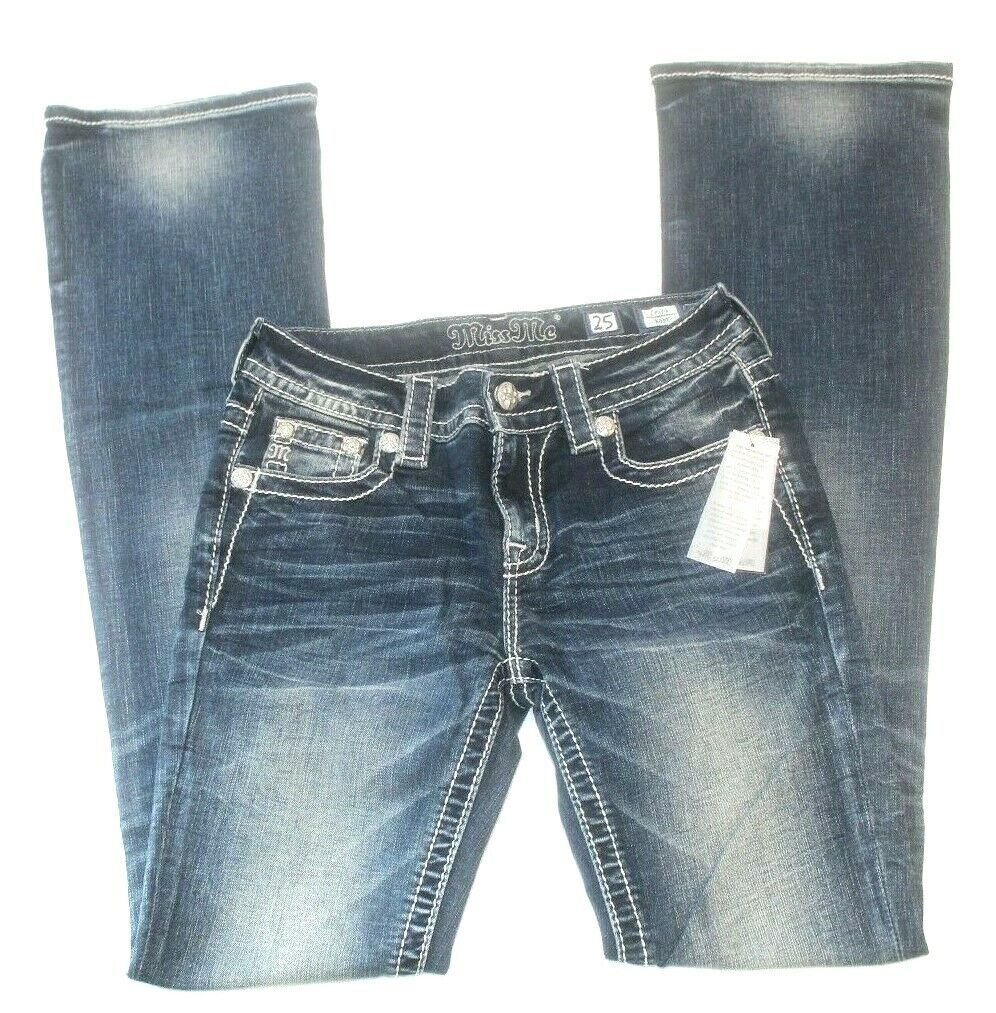 *NWT* $109. MISS ME WOMEN CHLOE BOOT EMBELLISHED JEANS SIZE 26 x 34