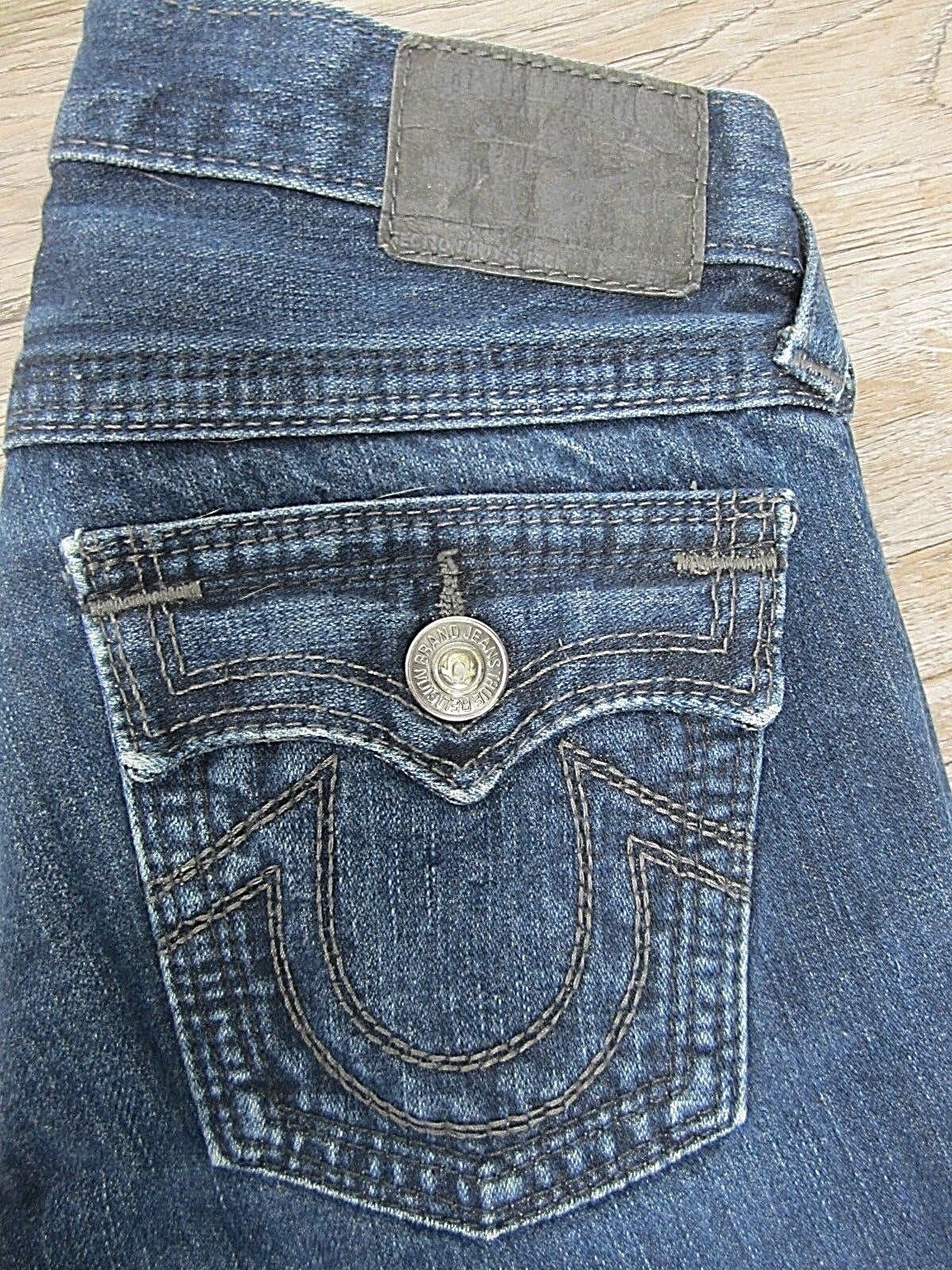 AUTHENTIC True Religion Preowned Girls Blue Straight Leg Denim Jeans 14 X 30