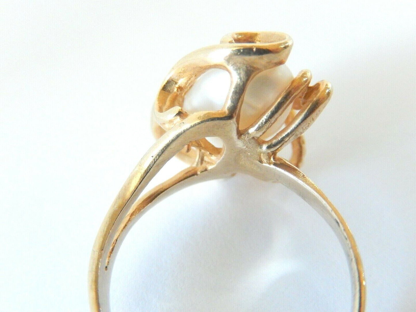 *VINTAGE* Ladies 14k yellow gold South Sea Baroque Freshwater Pearl  Ring Sz 8.5