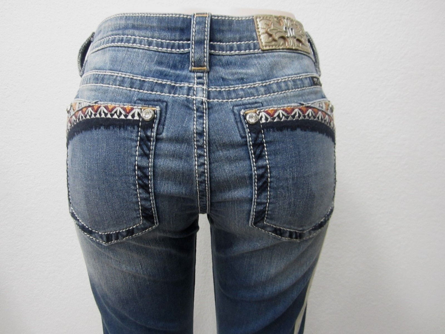 *NWT*MISS ME Women's BOOT CUT Jeans JP7697B4  Med Blue  Size W25 X L34