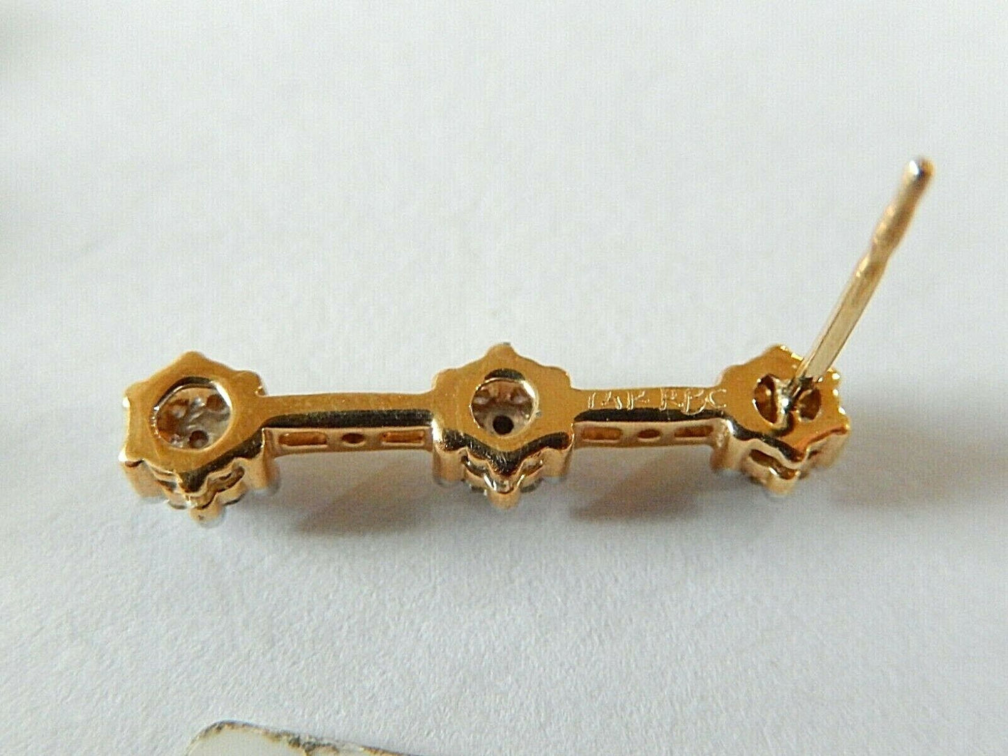 *VINTAGE* 14K YELLOW GOLD  2/5CT 42 DIAMOND  CLASSIC JOURNEY HANGING EARRINGS