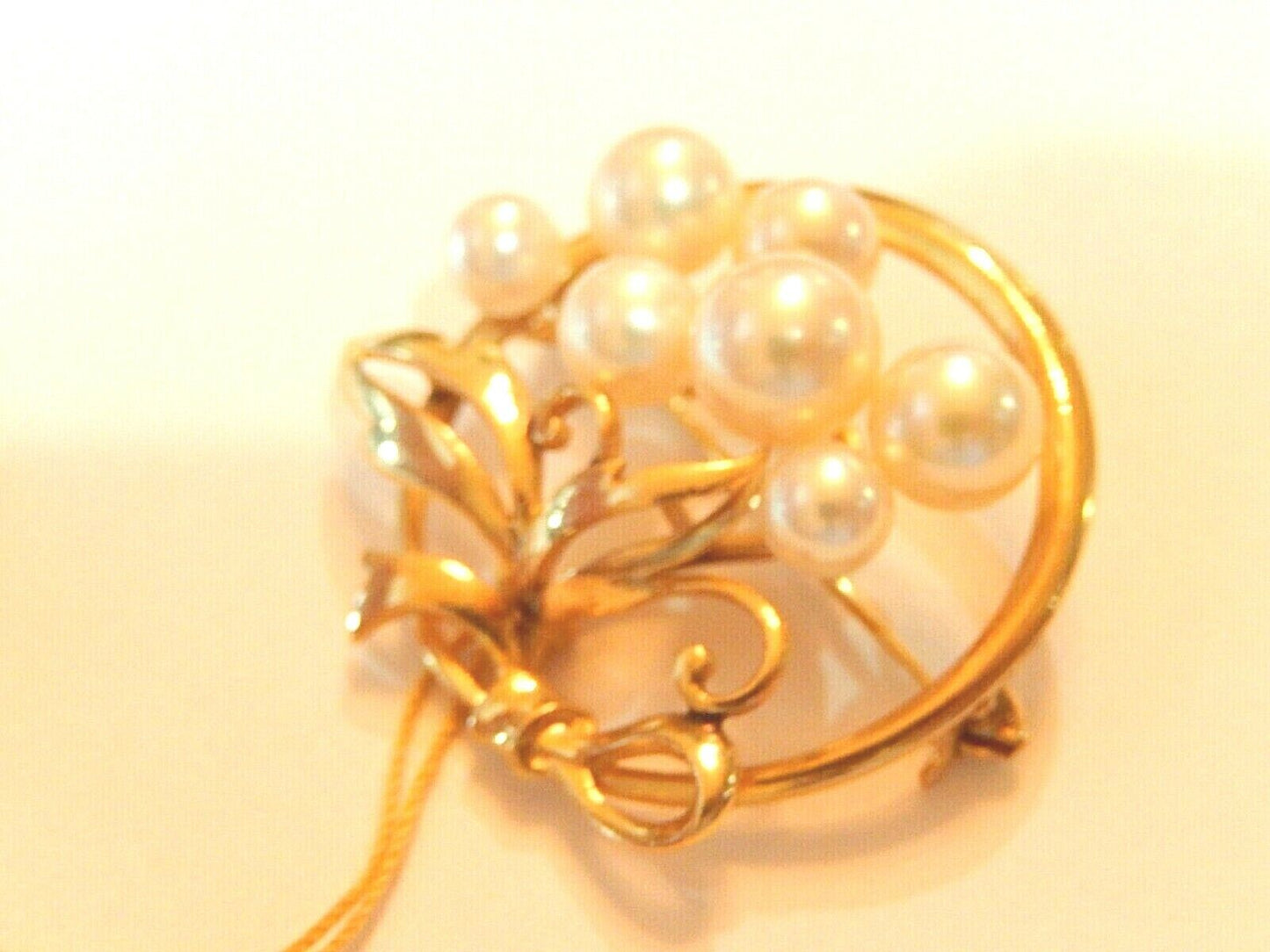 RARE*MIKIMOTO*  VINTAGE 33mm  LARGE AAA SOUTH SEA PEARL 14KT YELLOW GOLD  BROOCH