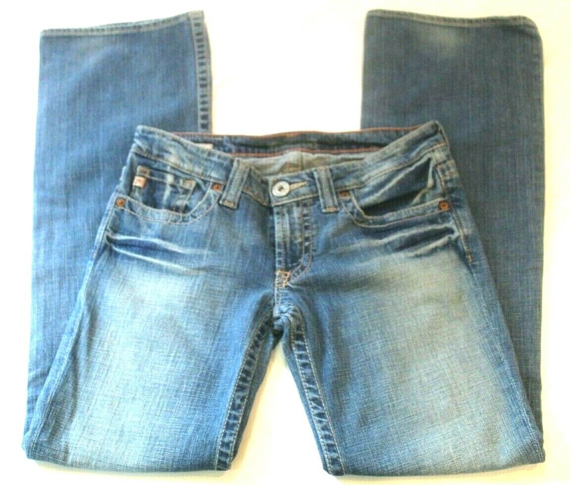 Big Star Casey Women's Low Rise Fit Jeans Embroidered Boot Cut Size 27L x 32