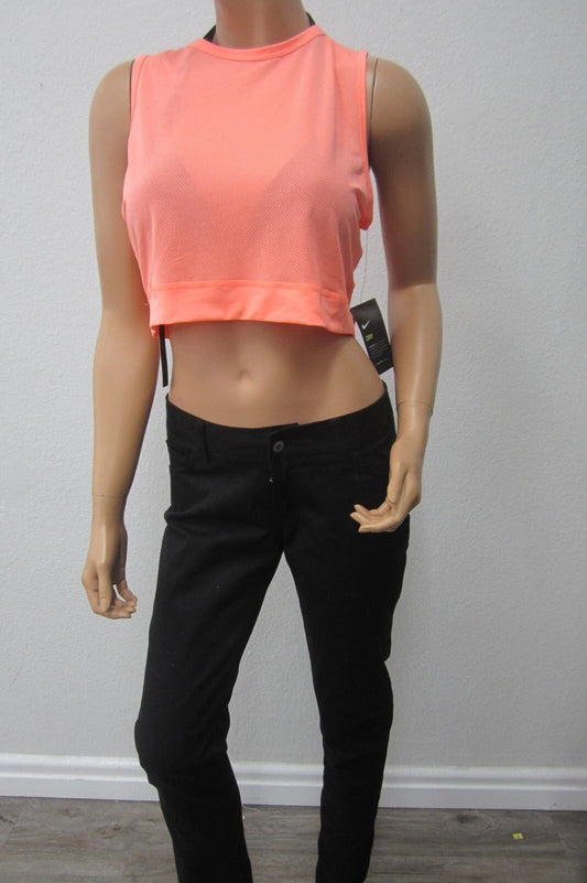 *NWT* Women's Nike Dri-Fit Mesh Running Neon Orange Shirt Sz XL