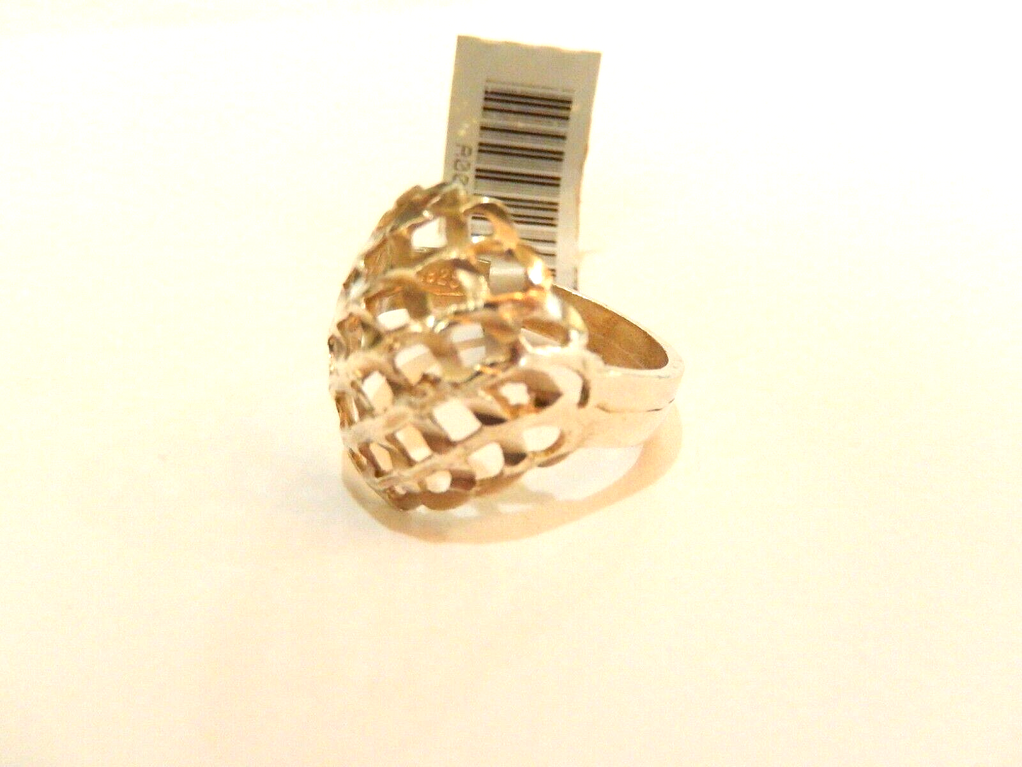 *VINTAGE*  Sterling Silver Diamond Cut Woven Tapered Dome Ring Size 7.25