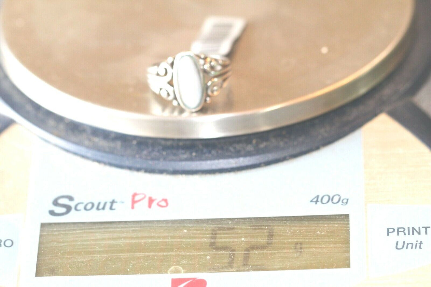 *VINTAGE*  Sterling Silver  Southwest Mother of Pearl MOP Ring Size 7.5