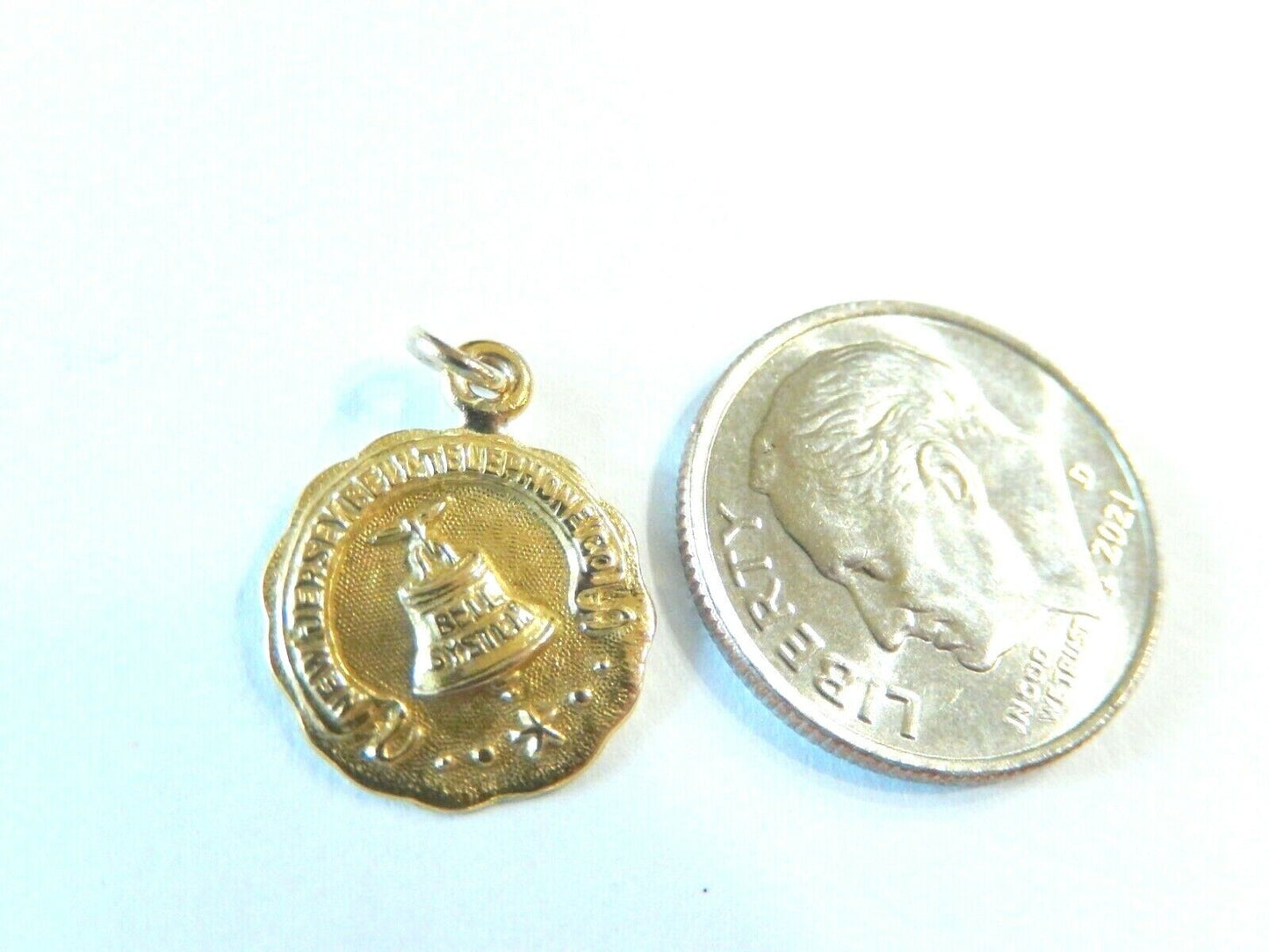 *VINTAGE* 10K Yellow Gold  Bell Telephone  Pendant  / Charm