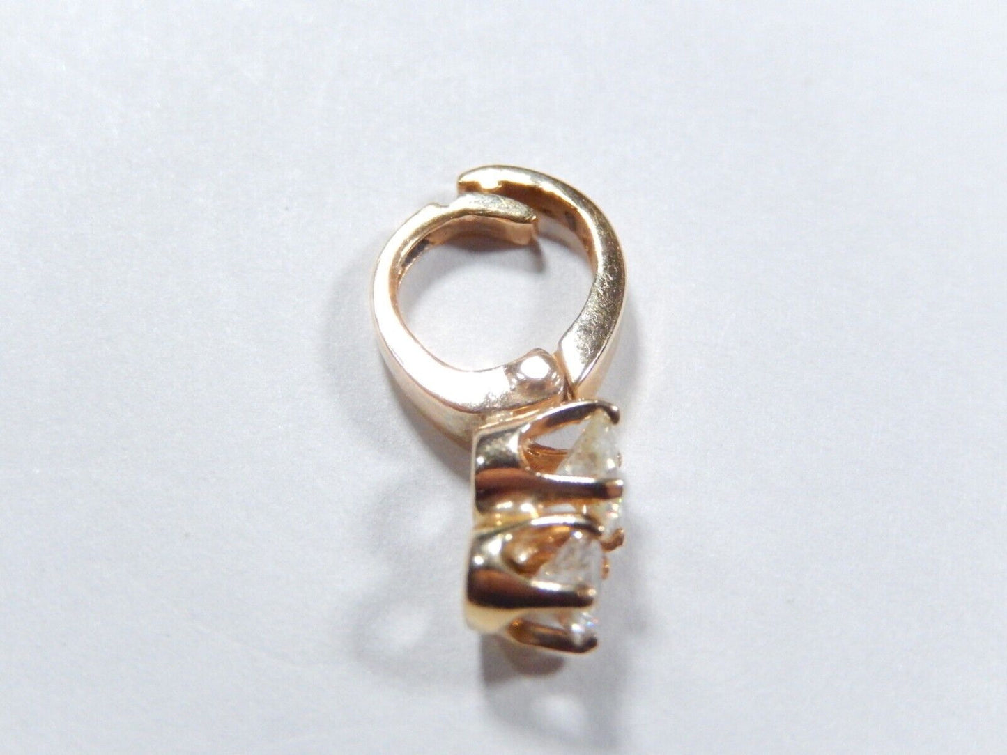 *VINTAGE* 14K Yellow Gold .50CT Natural Diamond Pearl Enhancer Pendant Bail Drop