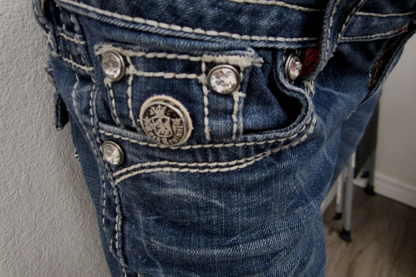 *NICE* Rock Revival Celine Boot Cut Denim Jeans Embroidered Pockets Sz W26 x L32