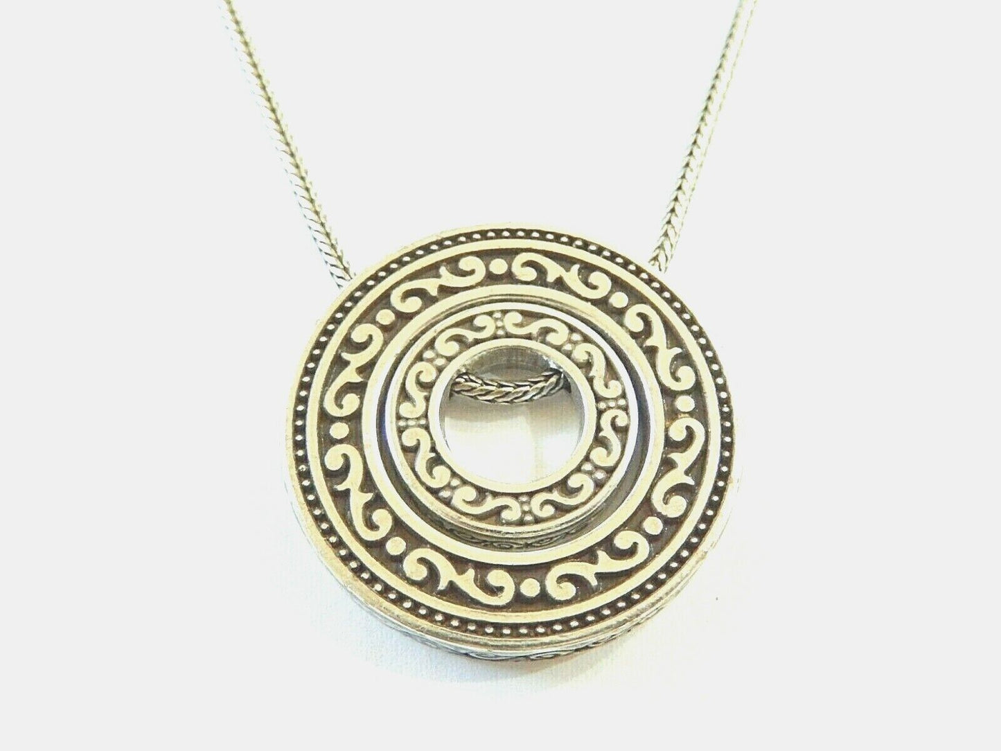 BRIGHTON -  Central Park Etched Circles Scrollwork Chain Necklace 16-18"