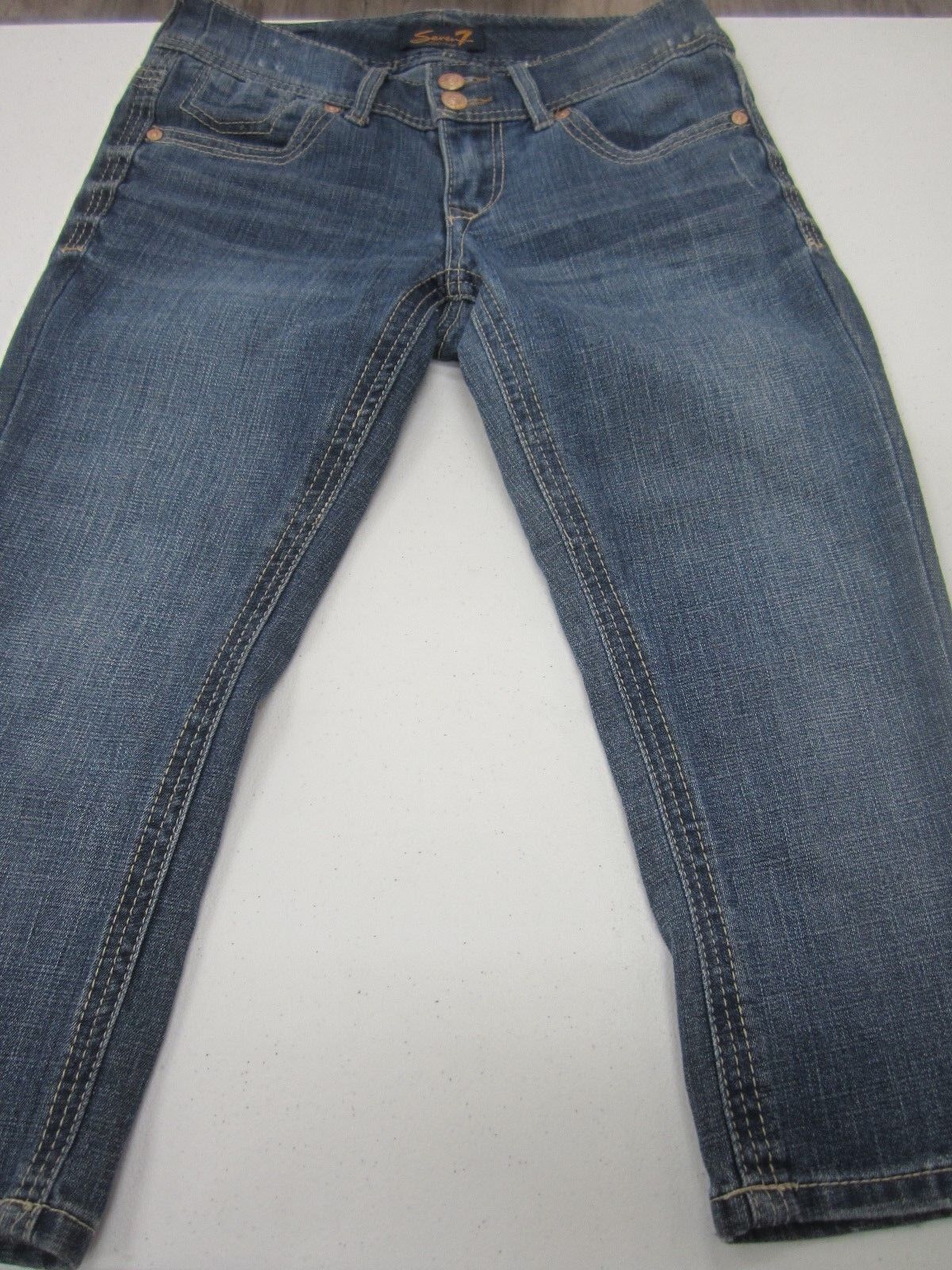 NICE Seven 7 Jeans Women's Crop Capri Embroidered Pockets Size 2 x 20"