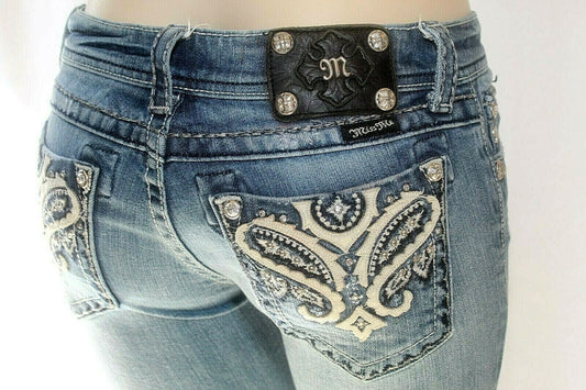 *MINT* MISS ME Jeans Boot Cut Embellished Women's Size W28 x L31