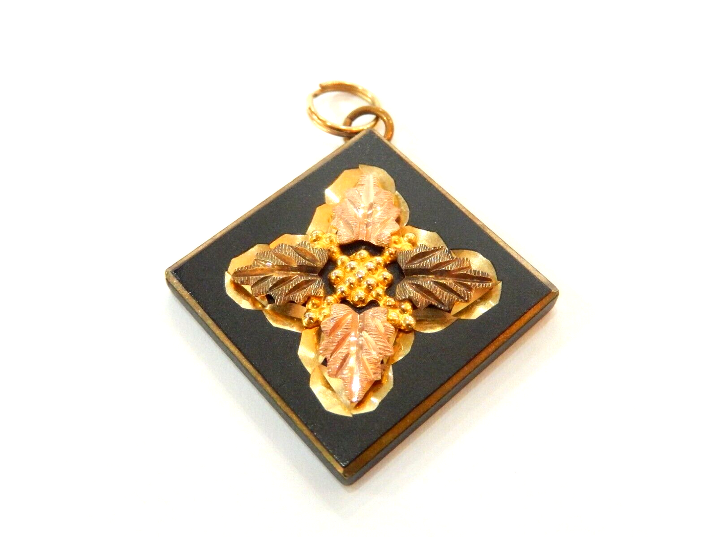 Landstrom's 10K Black Hills Gold Tri-Color Flower Pendant