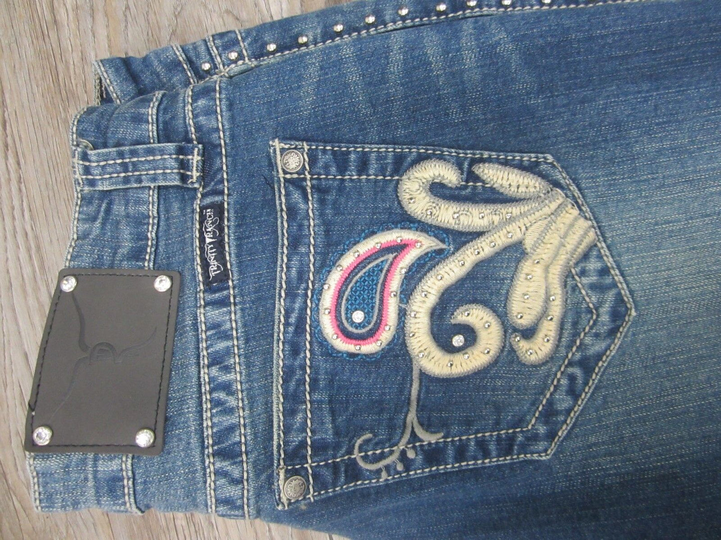 NWT Montana West Trinity Ranch Boot Cut Jeans Blue New Western Cowgirl 34 X35