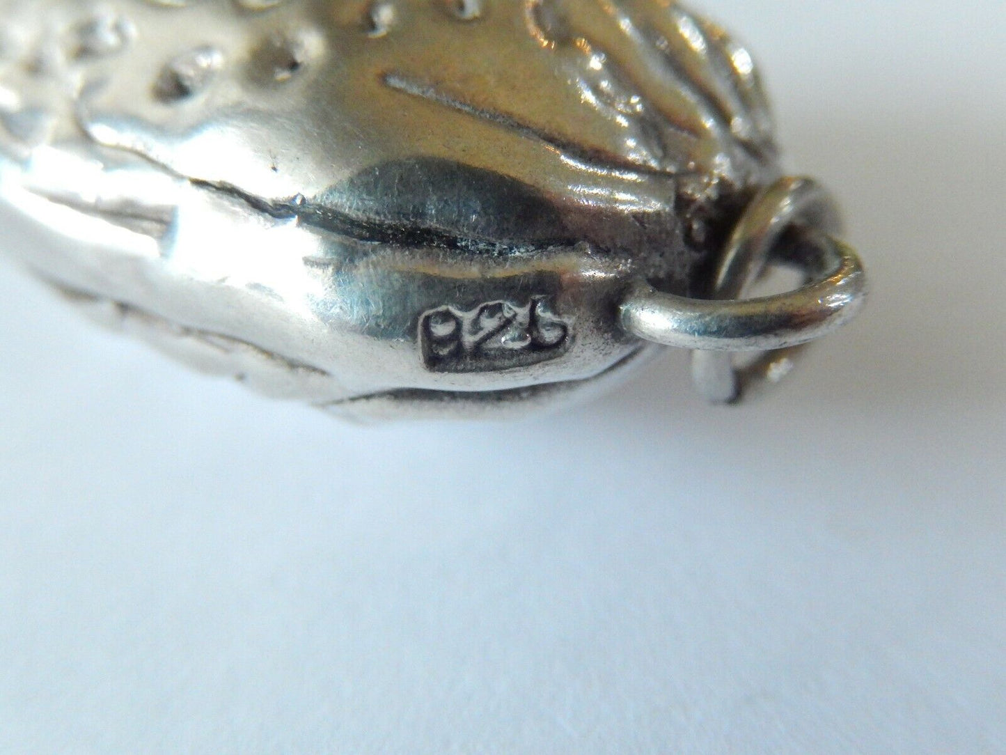 *RARE*  Lovely  LARGE Vintage Sterling Silver Almond  Pendant 2" Tall