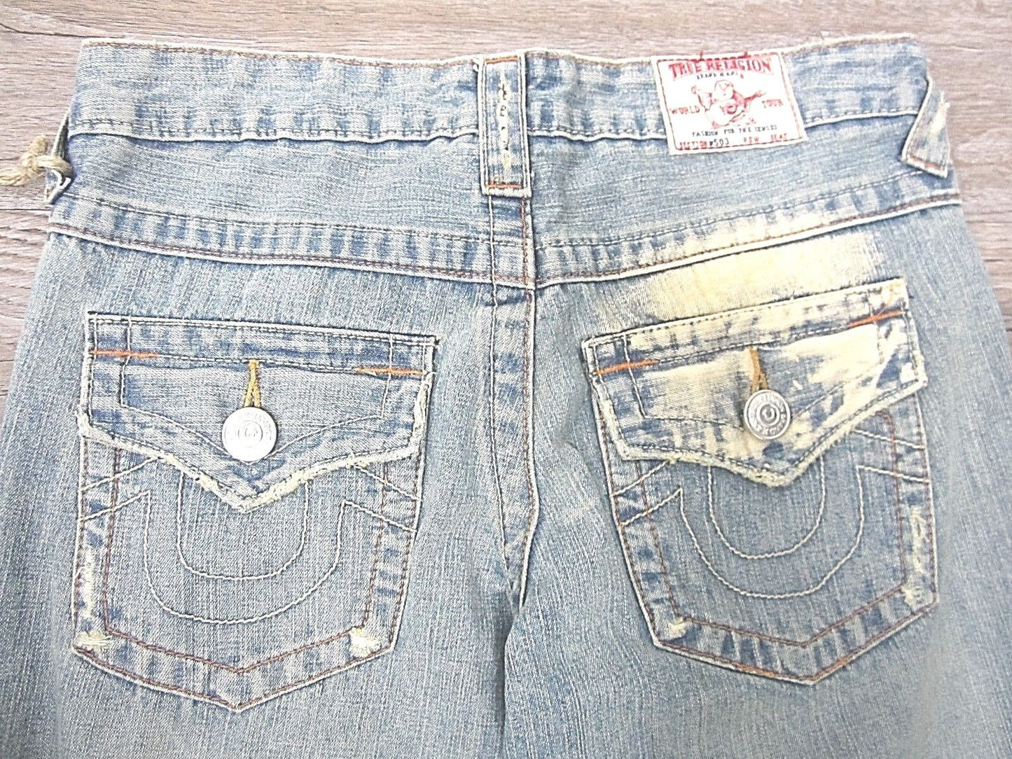 AUTHENTIC NWT True Religion Joey Twisted Flap JN510 Super Destroyed Jeans 25X31