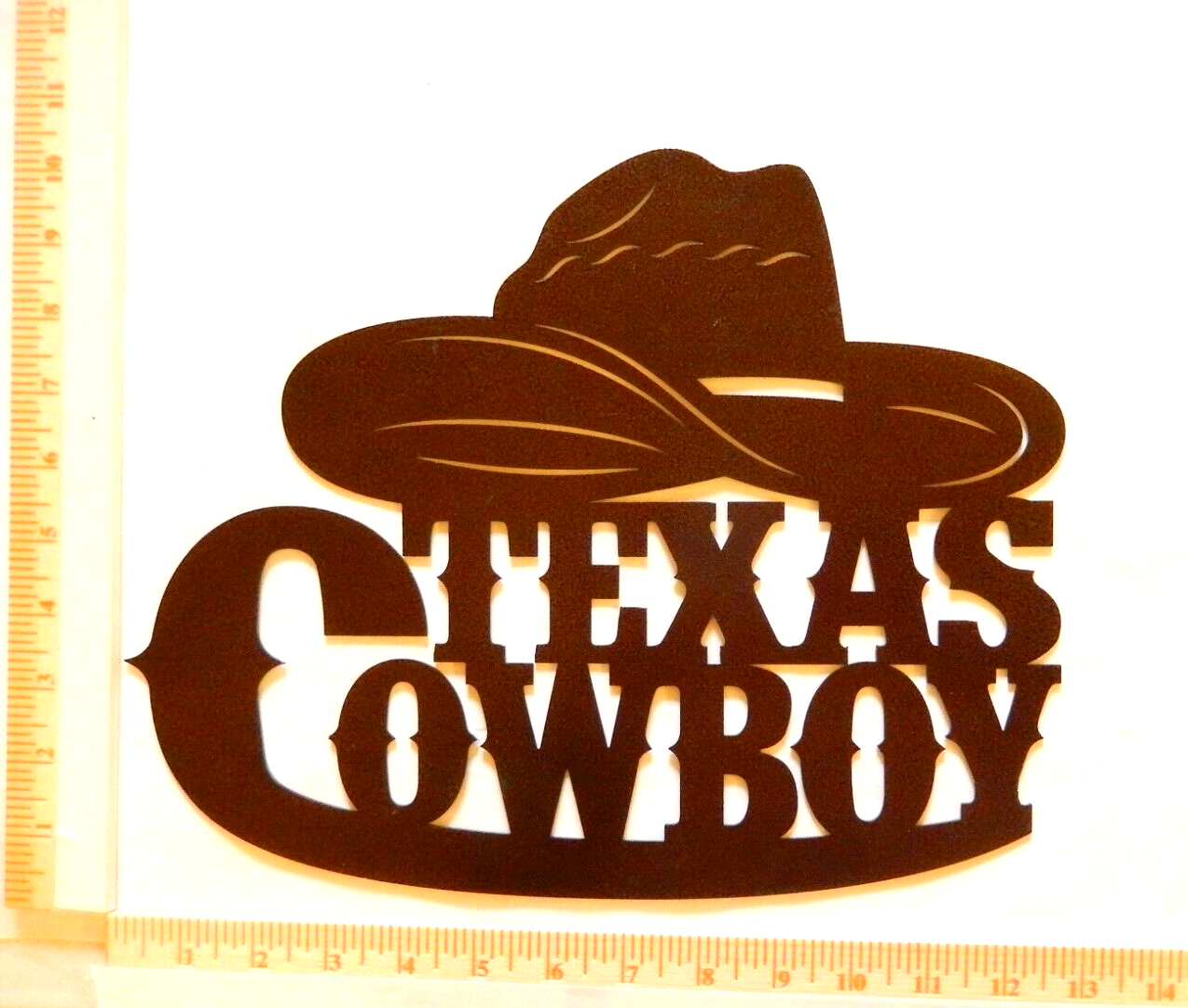 ~NEW~ 14ga.  "TEXAS COWBOY HAT"   Powder Coated Western Metal Art 13" x 10"