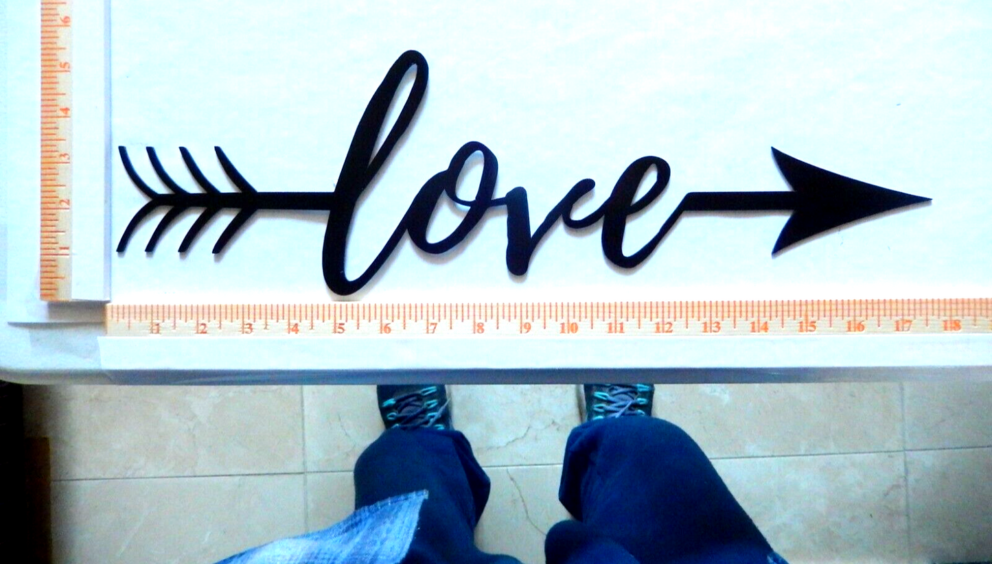 ~NEW~ 14ga. "LOVE With Arrow"  Metal Wall Art ~ 17.5" x 5.5"
