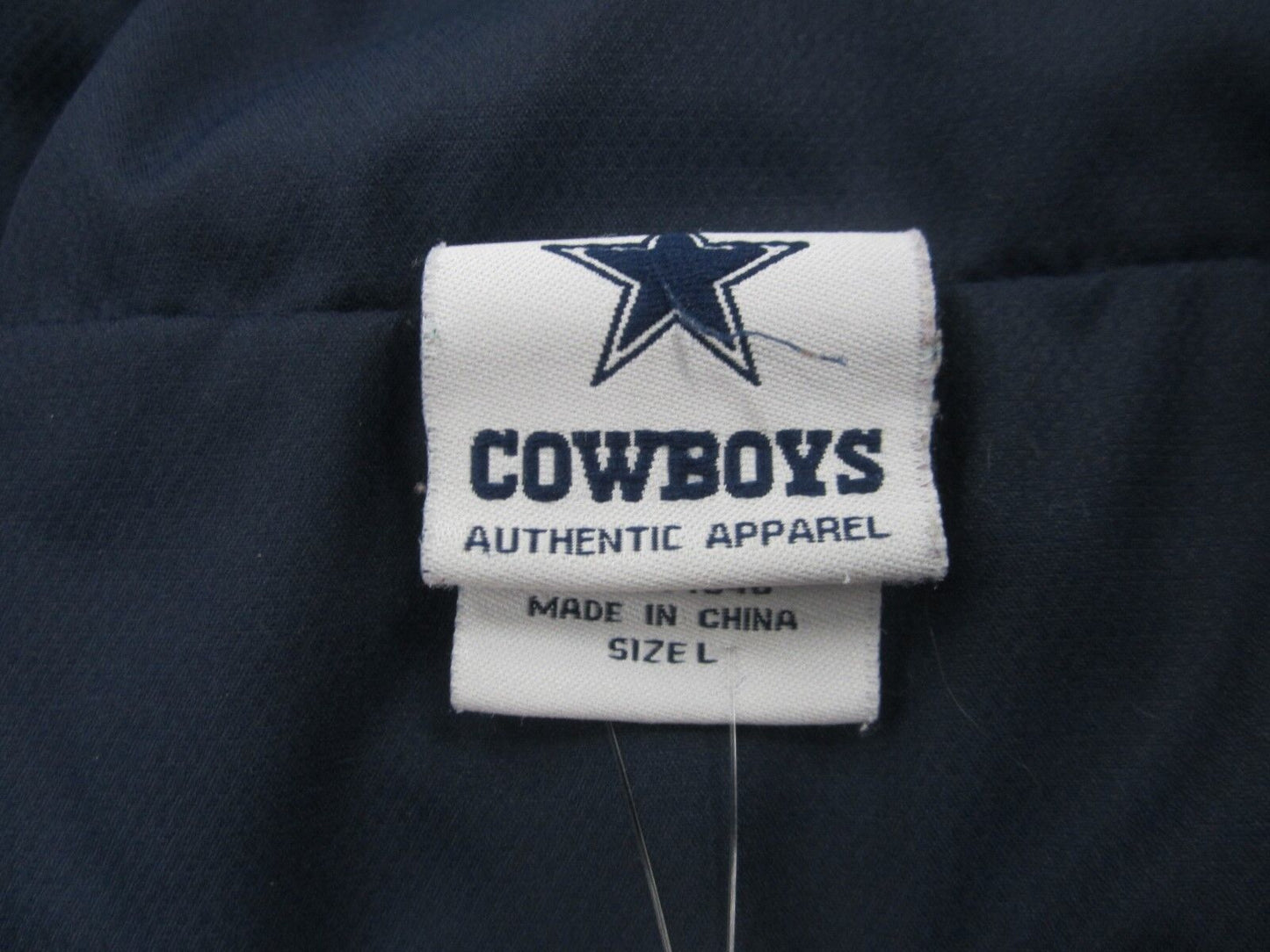 Dallas Cowboys Mens Navy Embroidered 1/4 Zipper Pullover Jacket Authentic Size L