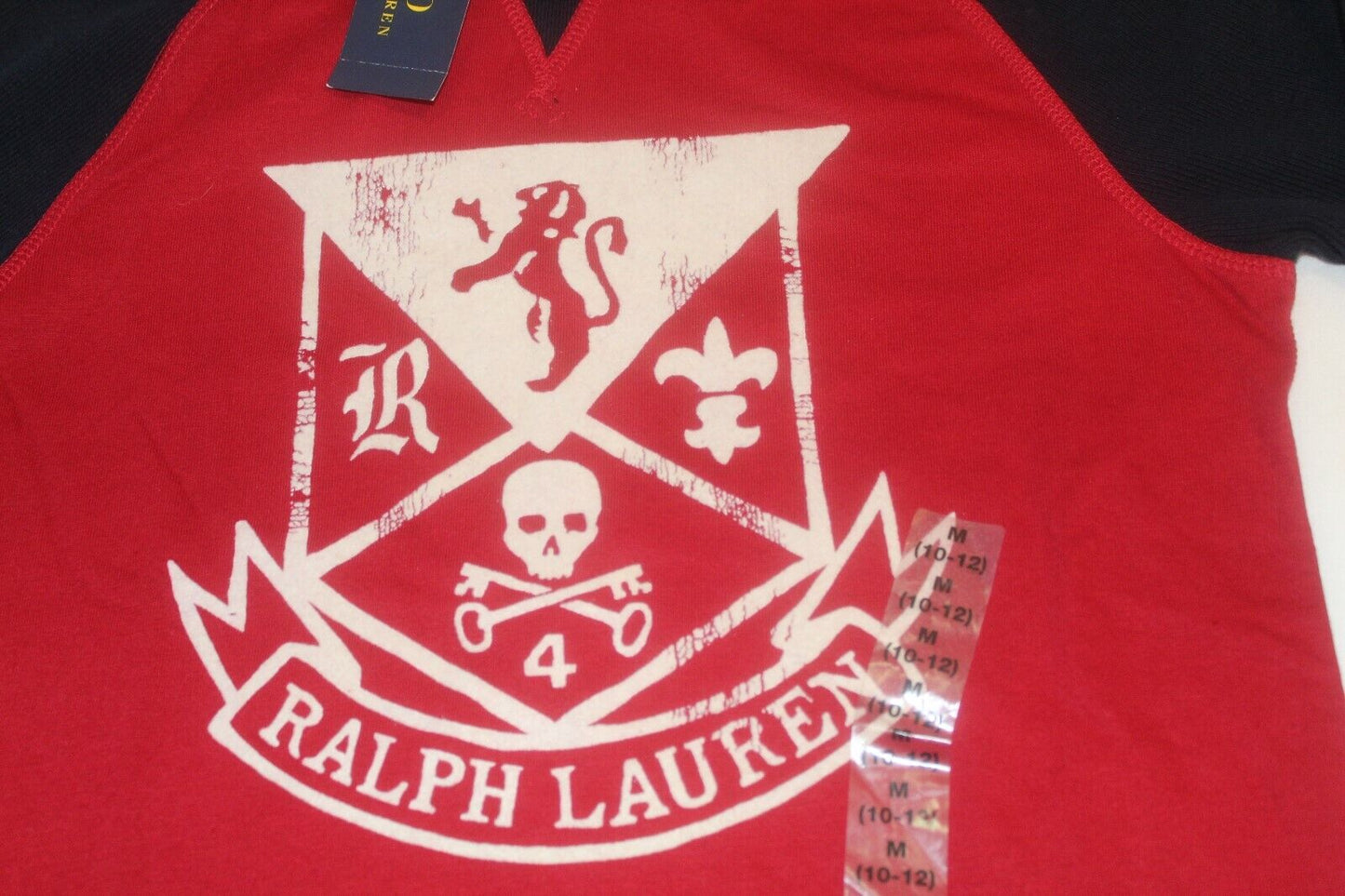 *NWT* Polo Ralph Lauren Boys Polo Red/Black Skull & Keys Graphic Pullover Hoodie