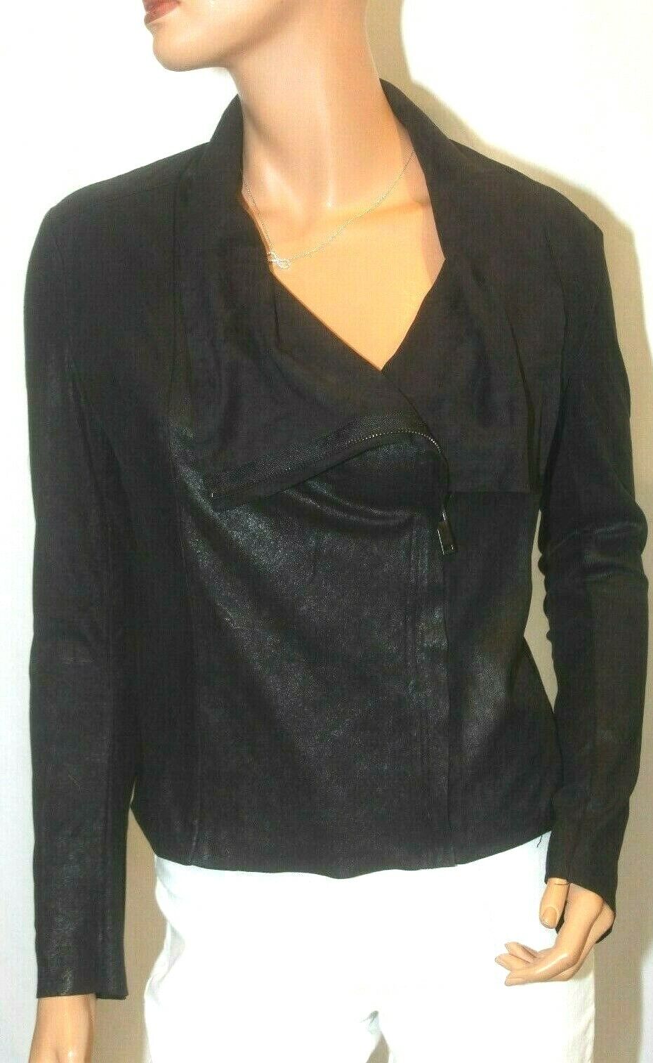 *NWT* Forever 21 Women's Faux Suede Black Jacket Zipper Long Sleeves Size M