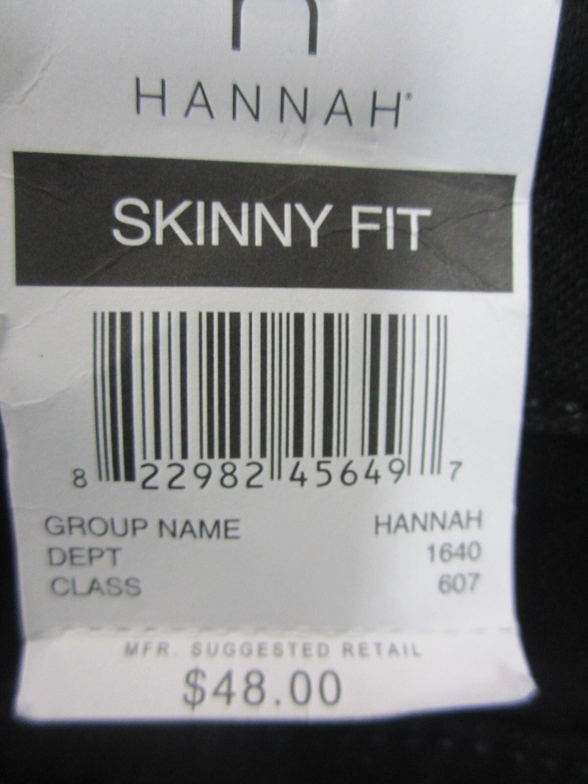 NWT HANNAH Black Women's Denim Jeans Skinny Fit Size12 Short Skinny X 28" Inseam