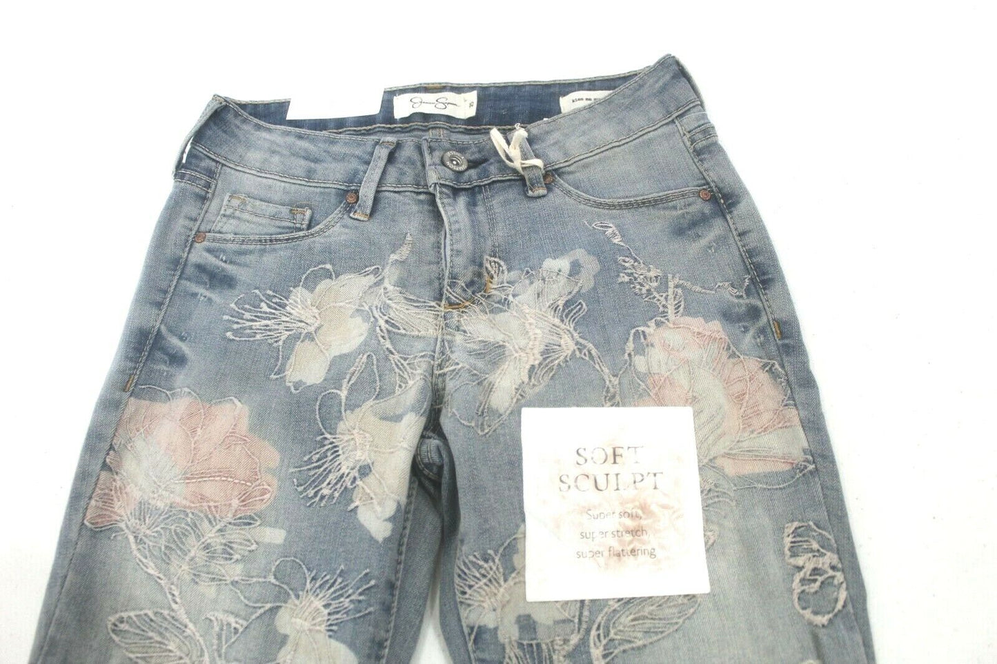 NWT* $89.50 Jessica Simpson Kiss Me Super-Skinny Artesia Embroidered Jeans Sz 25